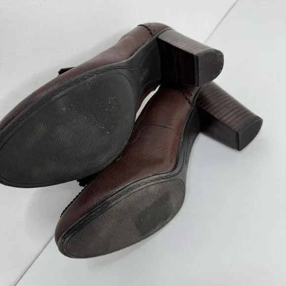 GH Bass & Co. Block Heels Women's 7 M Pumps SlipOn Shoes Kiltie Tassels Academia - Picture 8 of 8